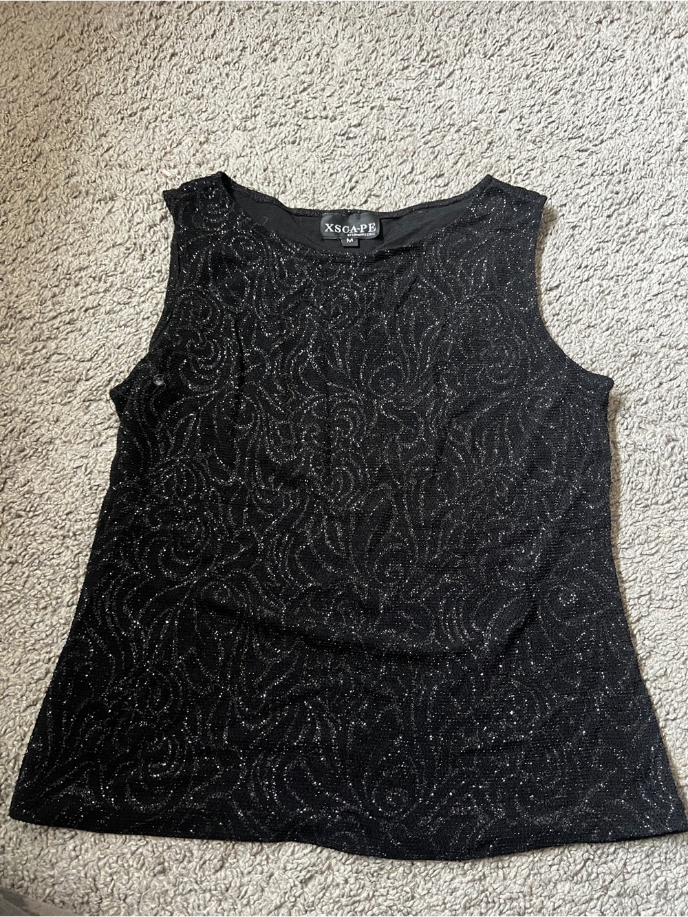 Xscape Black Sparkle Sleeveless Camisole